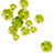Bead Mix, 12 Peridot Green Margarita Flower Glass Crystal Bead Mix of 3 Graduated Sizes