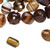 3 OZ(45-60) Browns Czech Lampwork Glass 9x7mm-23x12mm Beads Mix with 1-1.5mm Hole