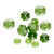 Bead Mix, 12 Light & Dark Emerald Green Margarita Flower Glass Crystal MIX of 3 Graduated Sizes