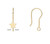 100 Gold Plated Stainless Steel 21mm Fishhook with Star & Open Loop Earwires