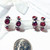 Bead, 4 Antiqued Silver 12x12mm Square Trinket Beads with 4mm Pink Swarovski Crystals with Large Hole on Ribbon *