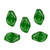 Bead, Leaf, 50 Czech Pressed Glass Emerald Green 14x9mm Top-Drilled Leaf  (60)