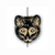 Bead, Cat, Czech Pressed Glass Jet Black Gold Inlay 12x13mm Cat Head Beads 10 Design on Both Sides *