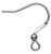 Ear Wire, 10 Stainless Steel 13mm Flat FishHook with 2.5mm Ball & Open Loop Earwires