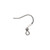 Ear Wire, 10 Stainless Steel 13mm Flat FishHook with 2.5mm Ball & Open Loop Earwires