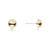 Earstud, 10 Gold Plated 8mm Half Ball Ear Studs Earring Post with Closed Loop