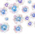 Bead Mix, 20 Transparent AB Margarita Flower Glass Crystal Bead Mix of 5 Graduated Sizes