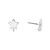 Earstud, 2 Pair Silver Plated Steel 9mm STAR Earring Post with Closed Loop
