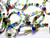 Bead Mix, Glass, Lampworked, Millefiori, Multicolored Mixed Bead 2 Strands