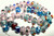 Bead Mix, Lampworked Glass Multi Color Bumpy 10-12mm EVIL EYE Flower Oval Beads 1 Strand(43-45) *