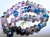 Bead Mix, Lampworked Glass Multi Color Bumpy 10-12mm EVIL EYE Flower Oval Beads 1 Strand(43-45) *