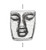Bead, 20 Antiqued Silver Plated Pewter Double Sided 12x10mm Tiki Face Mask Bead