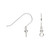 Ear Wire, 100 Silver Stainless Steel 21 Gauge  Perpendicular Open Loop