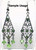 Focal, 2 Antiqued Silver Pewter Earring 34x18mm Kites with Swarovski Peridot Crystals *