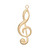 Focal, 50 Large Gold Plated Brass Single Sided 31x12mm Treble Clef  Music Note Charms