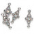 4 Antiqued Silver Links with Aurora Borealis Clear Swarovski Crystals   * 4 Antiqued Silver Links with Aurora Borealis Clear Swarovski Crystals   *