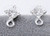 1 Pair Silver Plated Ear Studs Earrings Made with Clear Swarovski Crystals  *