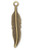 Charm, 100 Antiqued Gold Plated Brass 18x4mm Drop Feather Charms
