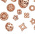 50 Grams(60-70) Shiny 100% Copper Beads & Bead Cap Design Mix
