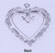 1 Silver Plated Pewter  33x31mm Open HEART with Floral Border Focal Charm