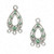 2 Antiqued Silver Pewter Earring Drops with Swarovski Erinite Crystals   *