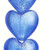 6 Lampworked Glass Light Blue 27-29mm Heart Beads with 2.5mm Hole *