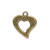 20 Antiqued Brass Plated Pewter Double Sided 24x21mm Open Heart Charms *