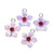 4 Lavender Mix Flower Charm Link Connectors with Crystals  ~ 13x13mm  *