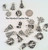 Charm Mix, 20 Antiqued Silver Plated Christmas MIX Tree Wreath Boot Bell & `