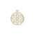 24 Gold Plated Brass 17mm Filigree Flower Circle Charms *