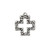 Charm, Cross, 10 Antiqued Silver Pewter 18mm Open Block Cross Charms  *