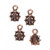 Drop, 4 Antiqued Copper Plated Pewter 10x10mm Ladybug Drop Charms  *