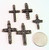 5 Antiqued Gold Finished Pewter 19x14mm- 28x20mm CROSS Charm Mix  *