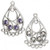 2 Antiqued Silver Pewter Teardrop Earring with Swarovski Tanzanite Crystals *