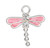 Charm, Dragonfly, 2 Sterling Silver Pink Small Dragonfly Charms Made with Swarovski Crystals