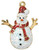 Charm, Snowman, 24Kt Gold Plated Pewter 22.5x19mm Sparkling Glitter with Red Hat