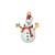 Charm, Snowman, 24Kt Gold Plated Pewter 22.5x19mm Sparkling Glitter with Red Hat