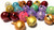 Bell, 20 Lacquer Cat's Eye Multi Colors Brass 14mm Jingle Bell Charm with Clappers Mix