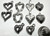 Drop, Charm, 10 Large Antiqued Silver Plated Pewter 16-20mm Heart Charms Mix   *