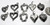 Drop, Charm, 10 Large Antiqued Silver Plated Pewter 16-20mm Heart Charms Mix   *