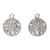Drop, Charm, 4 Antiqued Silver Pewter 20x16mm Sand Dollar Charms *