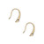 10 Gold Plated Brass 20 Gauge  14mm Fancy Hook Ear Wire Earrings with Closed Loop`