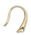 10 Gold Plated Brass 20 Gauge  14mm Fancy Hook Ear Wire Earrings with Closed Loop`