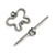 Clasp, 6 Sets Antiqued Silver 17x20mm Butterfly Toggle Clasps  *