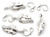 4 Sets Shiny Silver Plated Pewter Curved Leaf Toggle Clasps ~ 22x13mm *