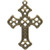 Charm, Cross, 12 Antiqued Brass 26x19mm Filigree Cross Connector Charms with Top Loop *