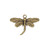 Charm, Dragonfly, 20 Antiqued Gold Plated Brass 26x15mm Dragonfly Drop Charms