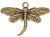 Charm, Dragonfly, 20 Antiqued Gold Plated Brass 26x15mm Dragonfly Drop Charms
