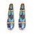 Bead, Cloisonné, 2 Gold Plated 11x40mm Long Teardrop Blue with 1.1-1.4mm Hole