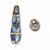 Bead, Cloisonné, 2 Gold Plated 11x40mm Long Teardrop Blue with 1.1-1.4mm Hole